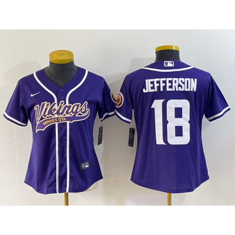 6862630bec645_1 Women's Minnesota Vikings #18 Justin Jefferson Purple With Patch Cool Base Stitched Baseball Jersey(Run Small)