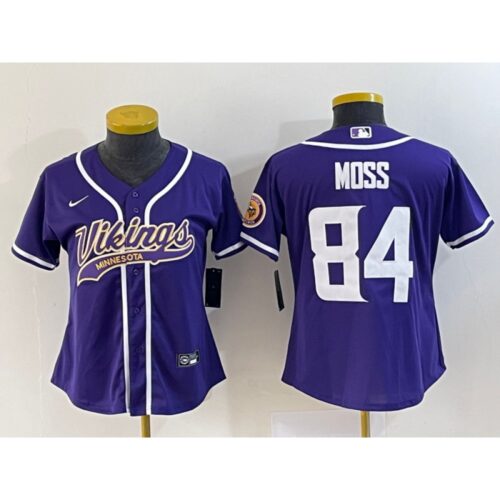 6862630f13954_1 Women's Minnesota Vikings #84 Randy Moss Purple With Patch Cool Base Stitched Baseball Jersey(Run Small)