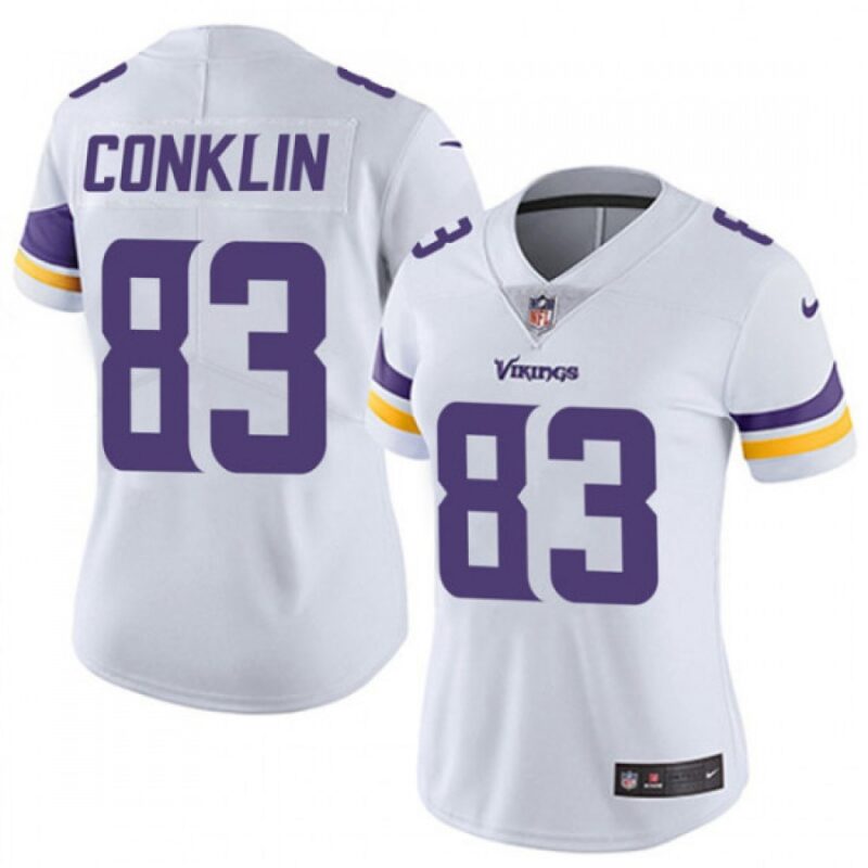 6862634e6f811_1 Women's Minnesota Vikings #83 Tyler Conklin White Vapor Untouchable Limited Stitched NFL Jersey(Run Small)