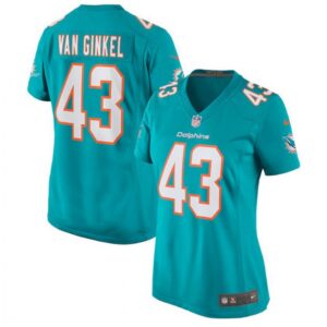 6862635aaac7e_1 Women's Miami Dolphins #43 Andrew Van Ginkel Aqua Stitched Jersey(Run Small)