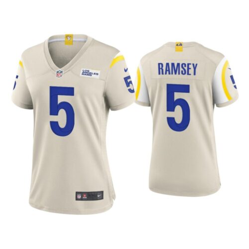 68626378c53c0_1 Women's Los Angeles Rams #5 Jalen Ramsey Bone Vapor Untouchable Limited Stitched Jersey(Run Small)