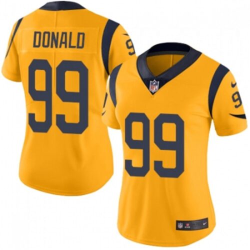 6862638a0ba9e_1 Women's Los Angeles Rams #99 Aaron Donald Gold Vapor Untouchable Limited Stitched NFL Jersey (Run Small)