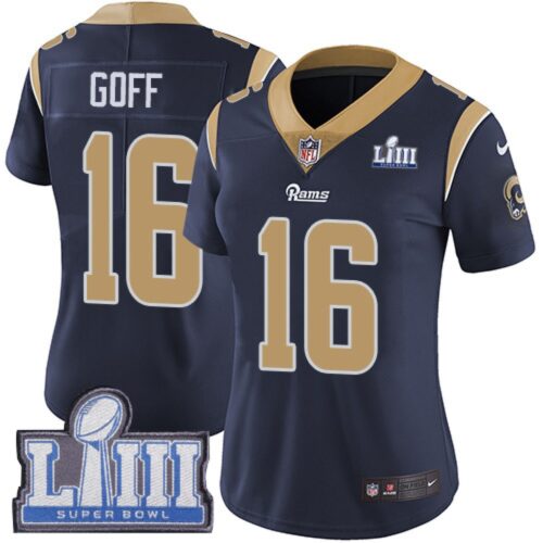 6862638d0fdab_1 Women's Los Angeles Rams #16 Jared Goff Navy Blue Super Bowl LIII Vapor Untouchable Limited Stitched NFL Jersey ( run small )