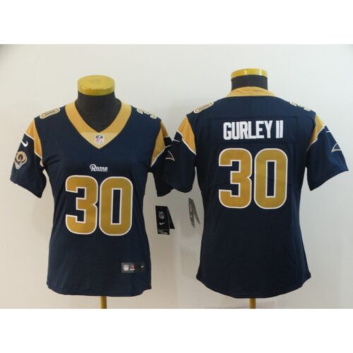686263933fec9_1 Women's Los Angeles Rams #30 Todd Gurley II Navy Vapor Untouchable Limited NFL Stitched Jersey