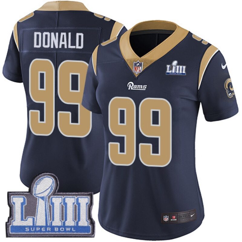 686263997a88b_1 Women's Los Angeles Rams #99 Aaron Donald Navy Blue Super Bowl LIII Vapor Untouchable Limited Stitched NFL Jersey ( run small )