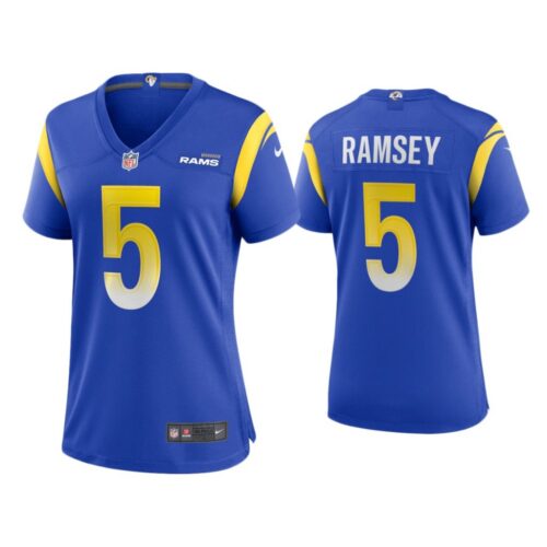 686263c3869b1_1 Women's Los Angeles Rams #5 Jalen Ramsey Royal Vapor Untouchable Limited Stitched Jersey(Run Small)