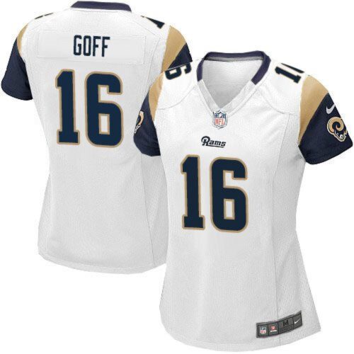 686263c99b2b3_1 Rams #16 Jared Goff White Women's Stitched NFL Elite Jersey