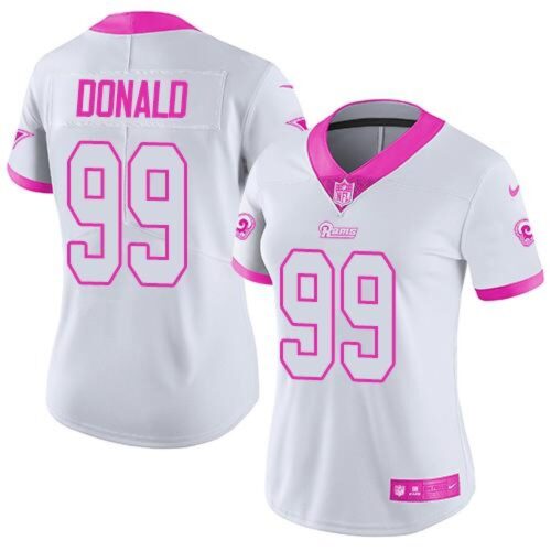 686263e70bf40_1 Rams #99 Aaron Donald White/Pink Women's Stitched NFL Limited Rush Fashion Jersey
