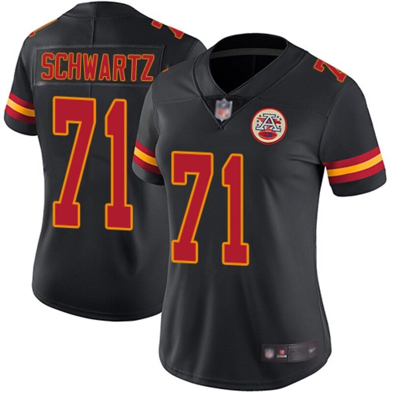 68626579b8dcd_1 Women's Kansas City Chiefs #71 Mitchell Schwart Black Vapor Untouchable Stitched NFL Jersey(Run Small)