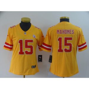 6862658c5bc43_1 Women's Kansas City Chiefs #15 Patrick Mahomes Gold Inverted Legend Stitched NFL Jersey(Run Small)