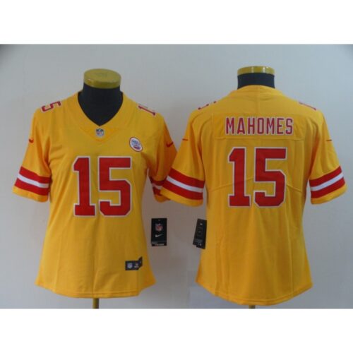 6862658c5bc43_1 Women's Kansas City Chiefs #15 Patrick Mahomes Gold Inverted Legend Stitched NFL Jersey(Run Small)