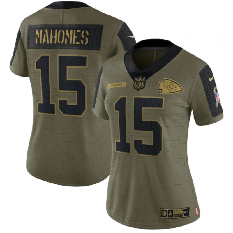 68626598d5570_1 Women's Kansas City Chiefs #15 Patrick Mahomes 2021 Olive Salute To Service Limited Stitched Jersey(Run Small)