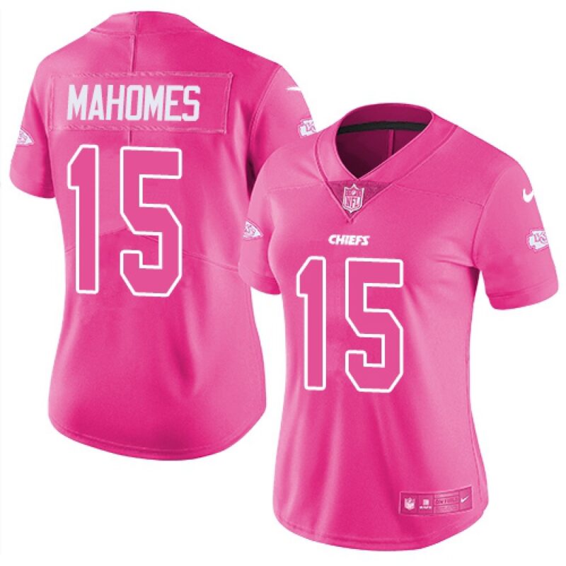 686265a4ea1df_1 Women's Kansas City Chiefs #15 Patrick Mahomes Pink Vapor Untouchable Limited Stitched NFL Jersey(Run Small)