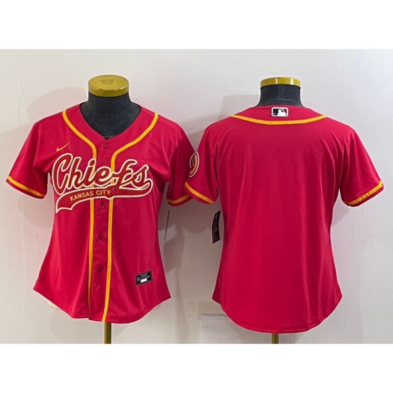 686265b0df1e5_1 Women's Kansas City Chiefs Blank Red With Patch Cool Base Stitched Baseball Jersey(Run Small)