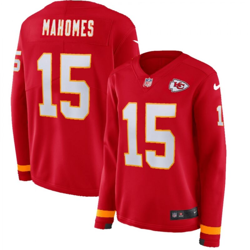 686265b3f373b_1 Women's Kansas City Chiefs #15 Patrick Mahomes Red Therma Long Sleeve Stitched NFL Jersey