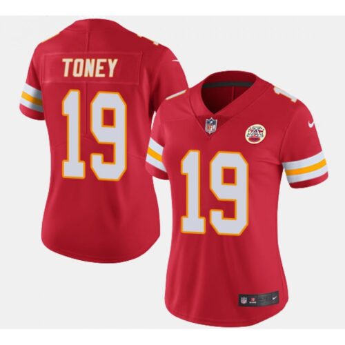 686265b700dd1_1 Women's Kansas City Chiefs #19 Kadarius Toney Red Vapor Stitched Jersey(Run Small)