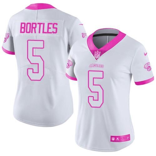 6862660f90132_1 Jaguars #5 Blake Bortles White/Pink Women's Stitched NFL Limited Rush Fashion Jersey