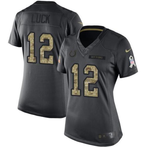 686266898d359_1 Colts #12 Andrew Luck Black Women's Stitched NFL Limited 2016 Salute to Service Jersey