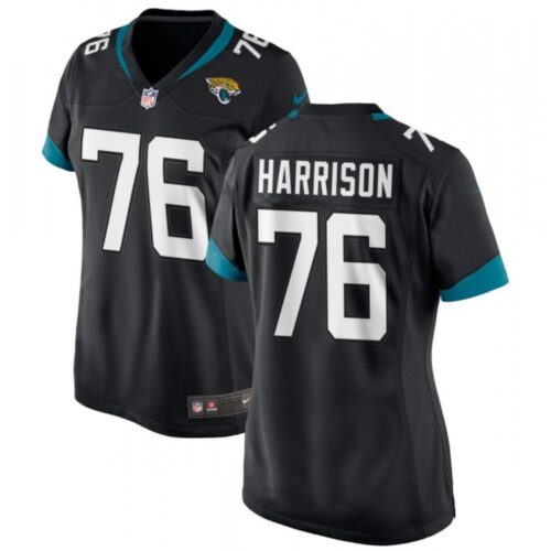 686266bc92ccc_1 Women's Jacksonville Jaguars #76 Anton Harrison Black 2023 Draft Stitched Jersey(Run Small)
