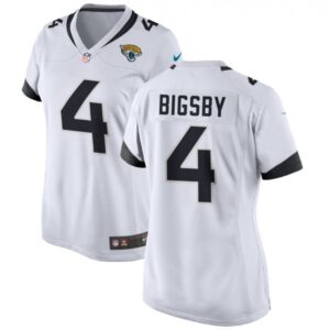 686266da2c896_1 Women's Jacksonville Jaguars #4 Tank Bigsby White Stitched Jersey(Run Small)