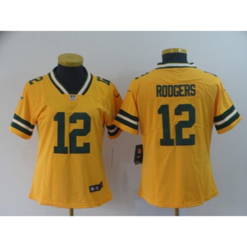 686266f57d747_1 Women's Green Bay Packers #12 Aaron Rodgers Gold Inverted Legend Stitched NFL Jersey(Run Small)
