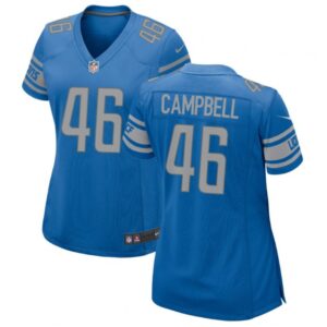 686267135467a_1 Women's Detroit Lions #46 Jack Campbell Blue 2023 Draft Stitched Jersey(Run Smaller)