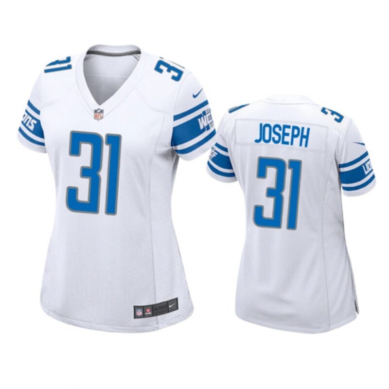 6862672615979_1 Women's Detroit Lions #31 Kerby Joseph White Stitched Jersey(Run Smaller)