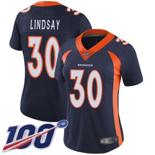 68626747b99f6_1 Women's Denver Broncos #30 Phillip Lindsay 2019 Navy 100th Season Vapor Untouchable Limited NFL Stitched NFL Jersey(Run Small)