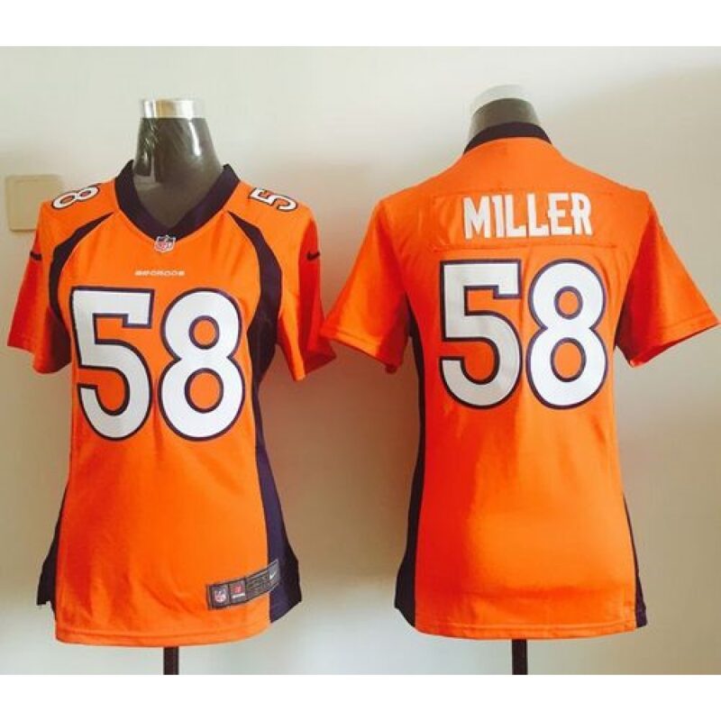 686267660ae0a_1 Broncos #58 Von Miller Orange Team Color Women's Stitched NFL Elite Jersey