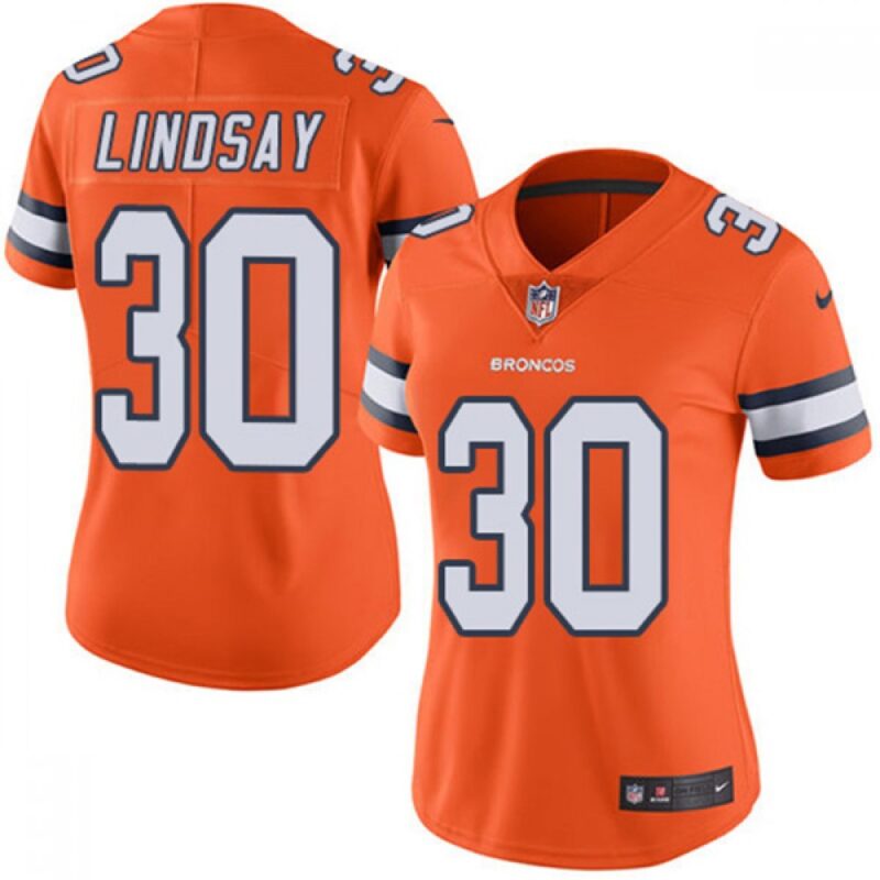 686267691becb_1 Women's Denver Broncos #30 Phillip Lindsay Orange Color Rush Limited Stitched NFL Jersey(Run Small)