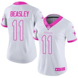 68626805683b3_1 Cowboys #11 Cole Beasley White/Pink Women's Stitched NFL Limited Rush Fashion Jersey