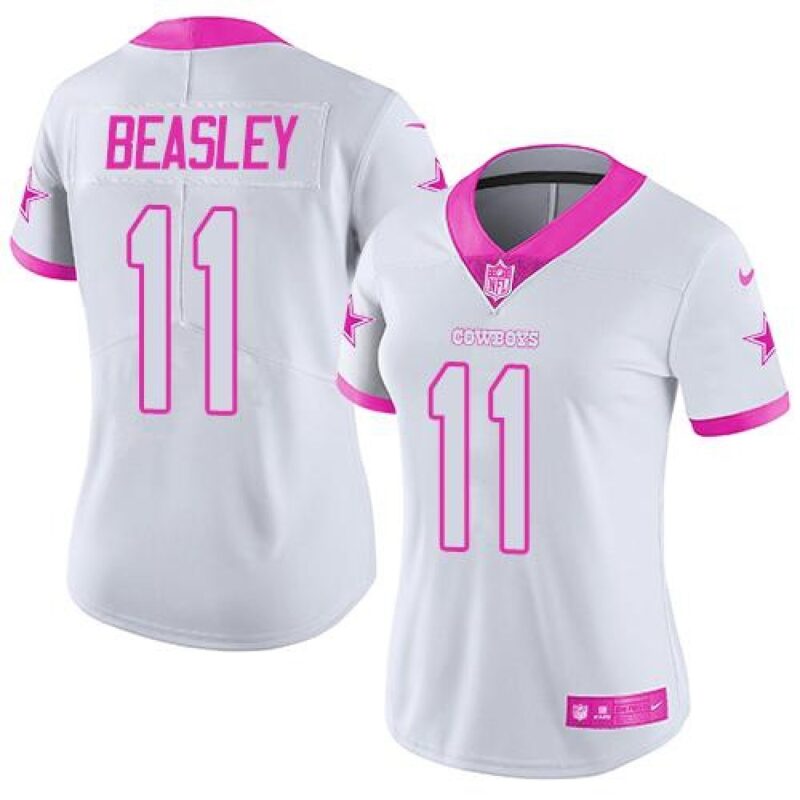 68626805683b3_1 Cowboys #11 Cole Beasley White/Pink Women's Stitched NFL Limited Rush Fashion Jersey
