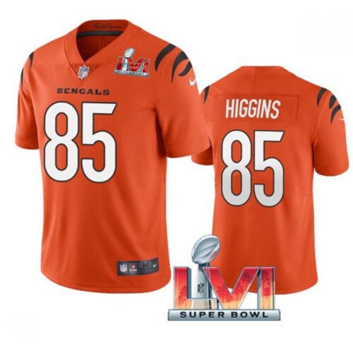 6862692cb717b_1 Women's Cincinnati Bengals #85 Tee Higgins 2022 Orange Super Bowl LVI Vapor Limited Stitched Jersey(Run Small)