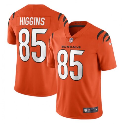 6862692fa287f_1 Women's Cincinnati Bengals #85 Tee Higgins 2021 New Orange Vapor Limited Stitched Jersey(Run Small)