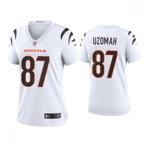 6862696509f65_1 Women's Cincinnati Bengals #87 C.J. Uzomah 2021 New White Vapor Limited Stitched Jersey(Run Small)