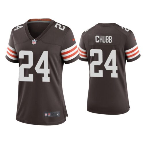 6862697c44ea2_1 Women's Cleveland Browns #24 Nick Chubb 2020 New Brown Stitched Jersey(Run Small)