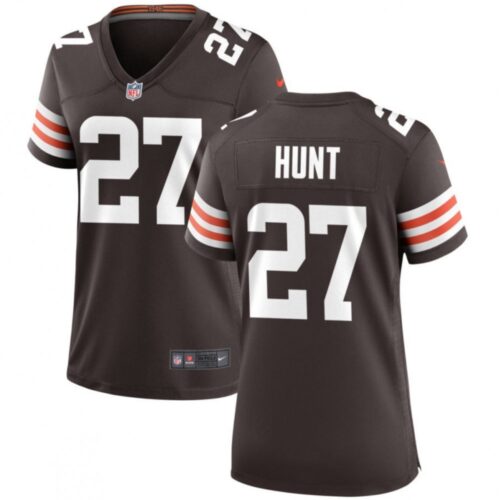 6862698b15d1e_1 Women's Cleveland Browns #27 Kareem Hunt Brown Stitched Jersey(Run Small)