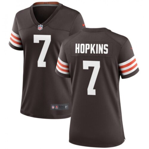 6862699cf3ba7_1 Women's Cleveland Browns #7 Dustin Hopkins Brown Stitched Jersey(Run Small)