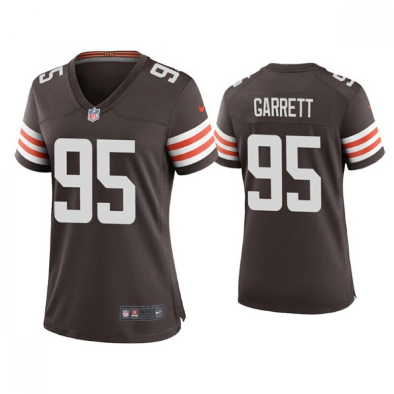 686269b20df57_1 Women's Cleveland Browns #95 Myles Garrett 2020 New Brown Stitched Jersey(Run Small)