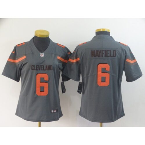 686269bb33558_1 Women's Cleveland Browns #6 Baker Mayfield Gray Inverted Legend Stitched NFL Jersey(Run Small)