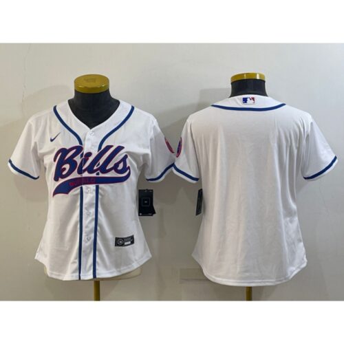 68626b0f2d094_1 Women's Buffalo Bills Blank White With Patch Cool Base Stitched Baseball Jersey(Run Small)