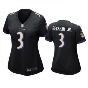 68626b3c6e2ad_1 Women's Baltimore Ravens #3 Odell Beckham Jr. Black Football Jersey(Run Small)