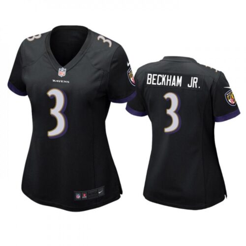 68626b3c6e2ad_1 Women's Baltimore Ravens #3 Odell Beckham Jr. Black Football Jersey(Run Small)