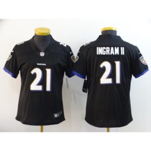 68626b4b7ae66_1 Women's Baltimore Ravens #21 Mark Ingram II Black Vapor Untouchable Limited NFL Jersey(Run Small)