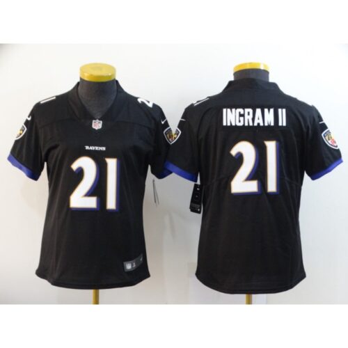 68626b4b7ae66_1 Women's Baltimore Ravens #21 Mark Ingram II Black Vapor Untouchable Limited NFL Jersey(Run Small)