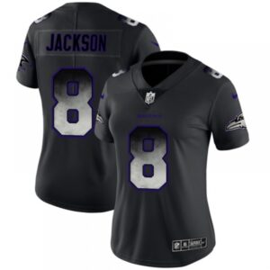 68626b5c777e0_1 Women's Baltimore Ravens #8 Lamar Jackson Black 2019 Smoke Fashion Limited Stitched NFL Jersey(Run Small)