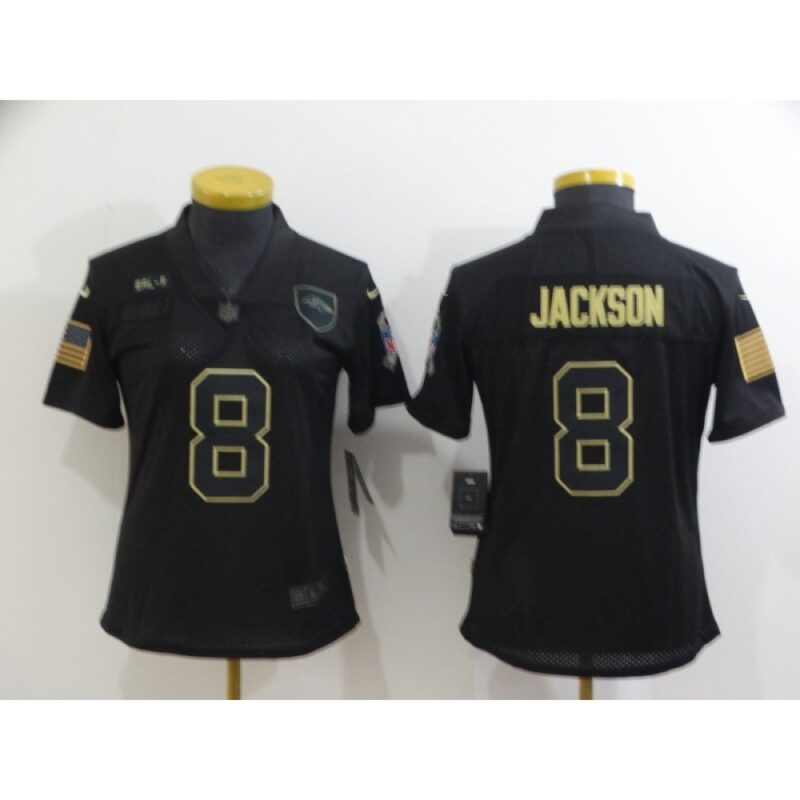 68626b62c07aa_1 Women's Baltimore Ravens #8 Lamar Jackson Black Salute To Service Limited NFL Jersey(Run Small)