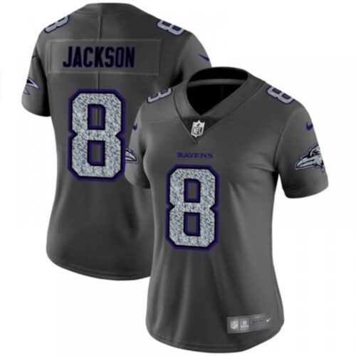 68626b6c98050_1 Women's Baltimore Ravens #8 Lamar Jackson 2019 Gray Fashion Static Limited Stitched NFL Jersey(Run Small)