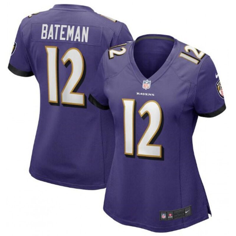 68626b822b0dc_1 Women's Baltimore Ravens #12 Rashod Bateman Purple Vapor Untouchable Limited Football Jersey(Run Small)