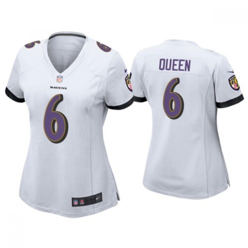 68626b98c47d4_1 Women's Baltimore Ravens #6 Patrick Queen White Vapor Untouchable Limited Football Jersey(Run Small)